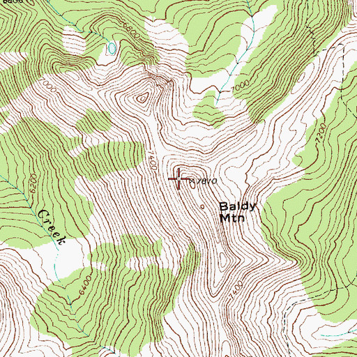 Topographic Map of Baldy Mountain, WA