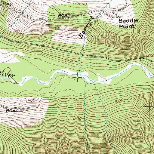 Topographic Map of Barrett Creek, WA