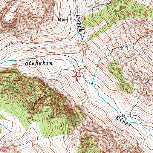 Topographic Map of Basin Creek, WA