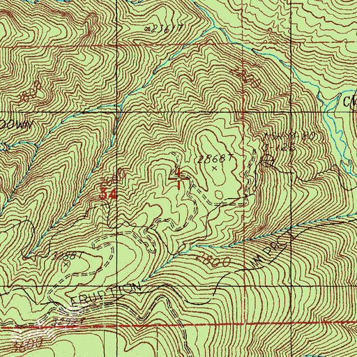 Topographic Map of Bean Creek Trail, WA