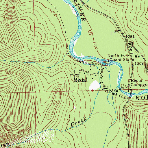 Topographic Map of Bedal, WA