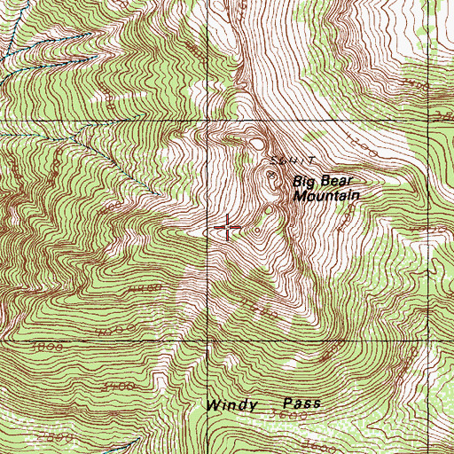 Topographic Map of Big Bear Mountain, WA