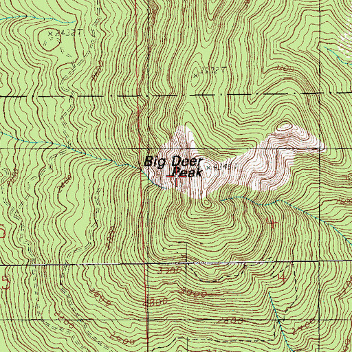 Topographic Map of Big Deer Peak, WA