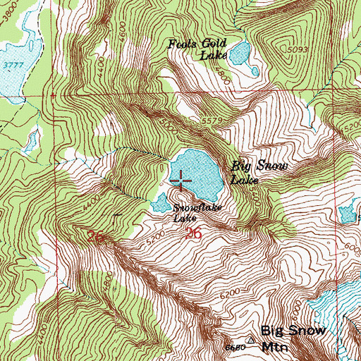 Topographic Map of Big Snow Lake, WA
