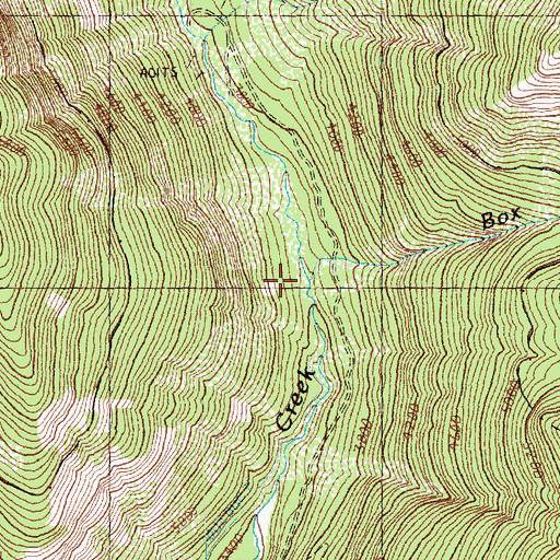 Topographic Map of Box Creek, WA