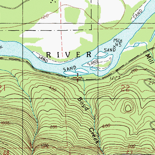 Topographic Map of Boyd Creek, WA