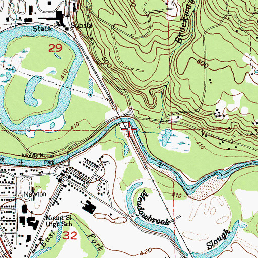 Topographic Map of Brockway Creek, WA