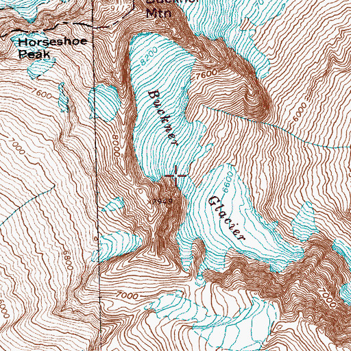 Topographic Map of Buckner Glacier, WA