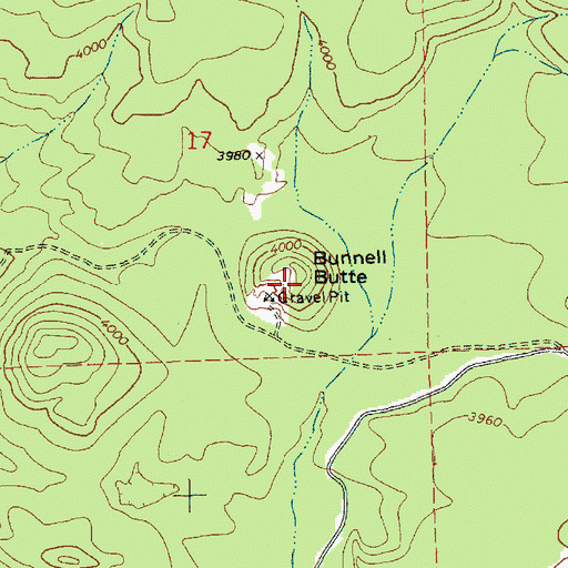 Topographic Map of Bunnell Butte, WA