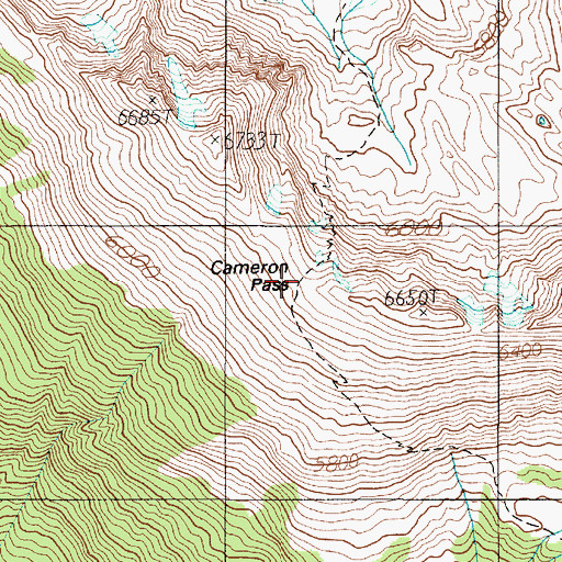 Topographic Map of Cameron Pass, WA