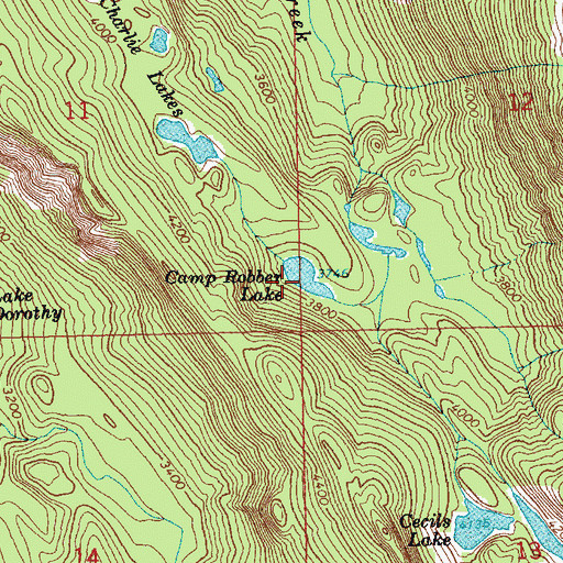 Topographic Map of Camp Robber Lake, WA