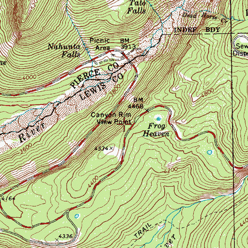 Topographic Map of Canyon Rim View Point, WA