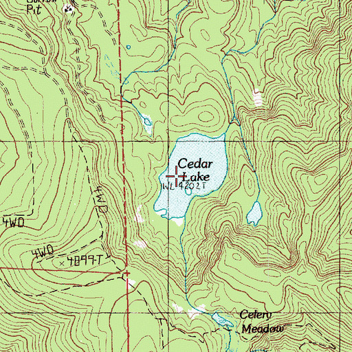 Topographic Map of Cedar Lake, WA