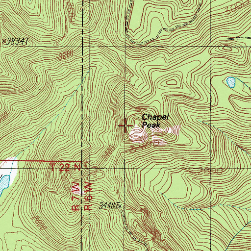 Topographic Map of Chapel Peak, WA
