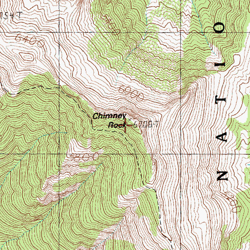 Topographic Map of Chimney Rock, WA