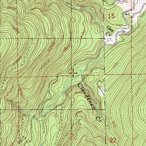 Topographic Map of Clendenen Creek, WA