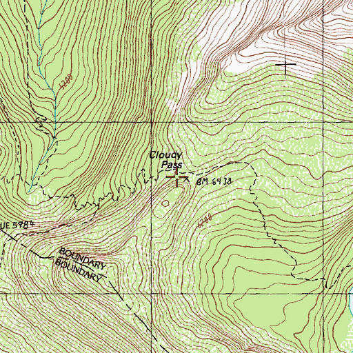 Topographic Map of Cloudy Pass, WA