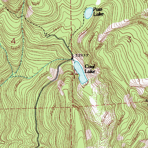 Topographic Map of Coal Lake, WA