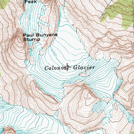 Topographic Map of Colonial Glacier, WA