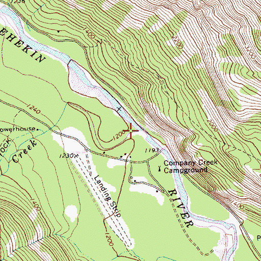 Topographic Map of Company Creek, WA