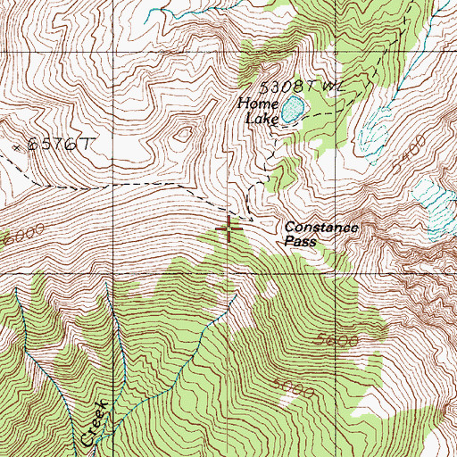 Topographic Map of Constance Pass, WA