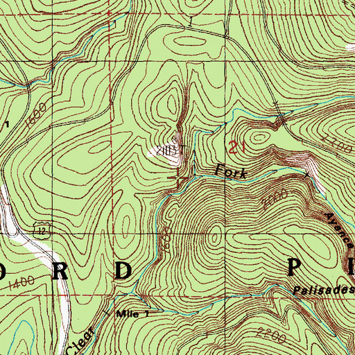 Topographic Map of Cortright Creek, WA