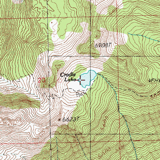 Topographic Map of Cradle Lake, WA