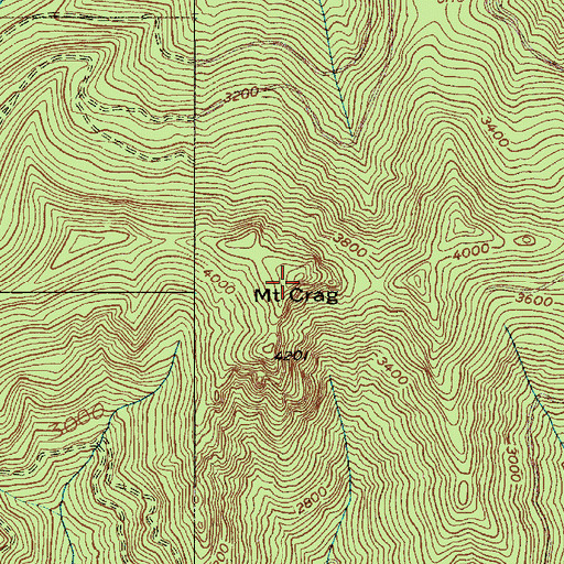 Topographic Map of Mount Crag, WA