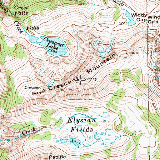 Topographic Map of Crescent Mountain, WA