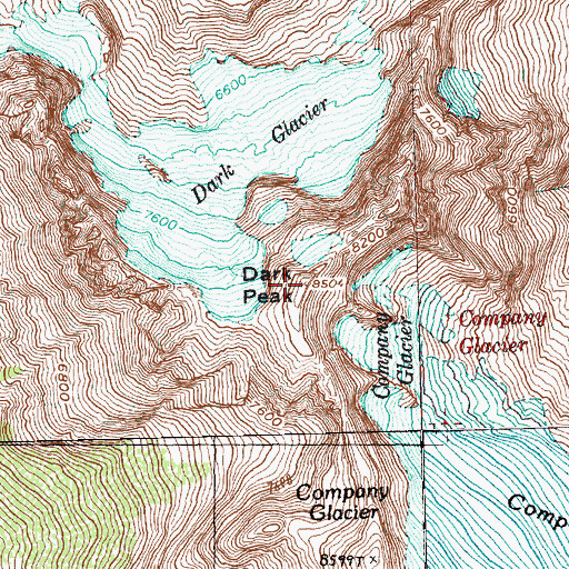 Topographic Map of Dark Peak, WA