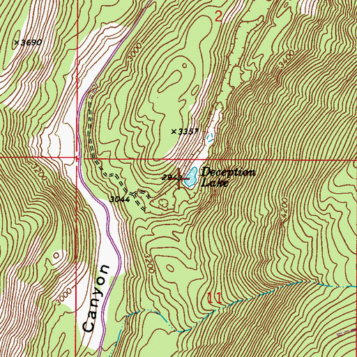 Topographic Map of Deception Lake, WA