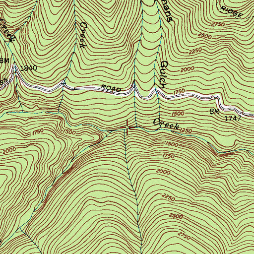 Topographic Map of Deep Creek, WA