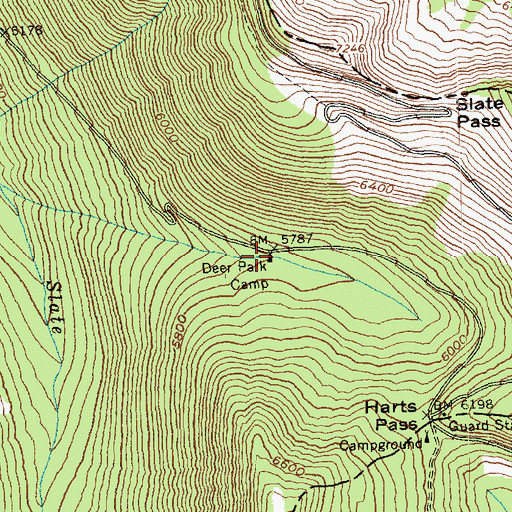 Topographic Map of Deer Park Camp, WA
