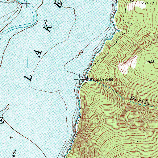 Topographic Map of Devils Creek, WA