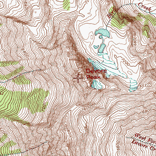 Topographic Map of Devore Peak, WA