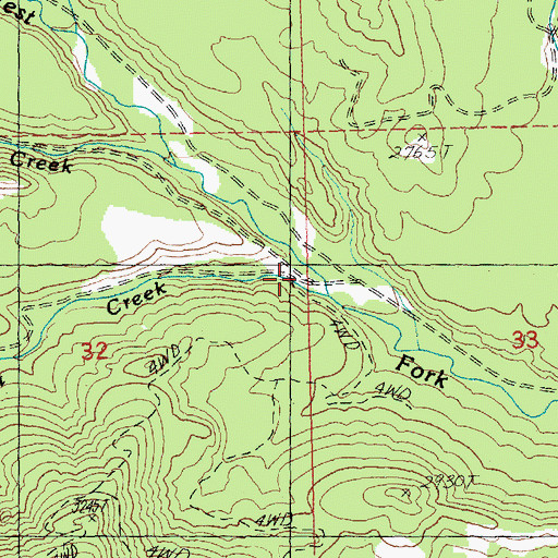 Topographic Map of Dingbat Creek, WA