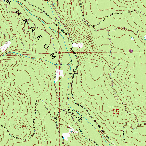 Topographic Map of Dot Creek, WA
