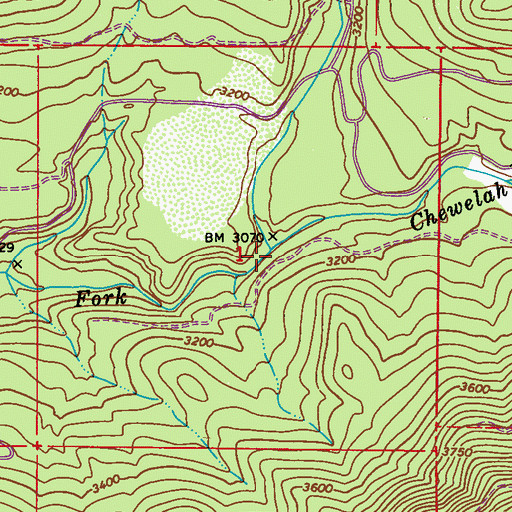 Topographic Map of Drummond Creek, WA