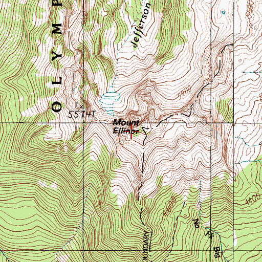 Topographic Map of Mount Ellinor, WA