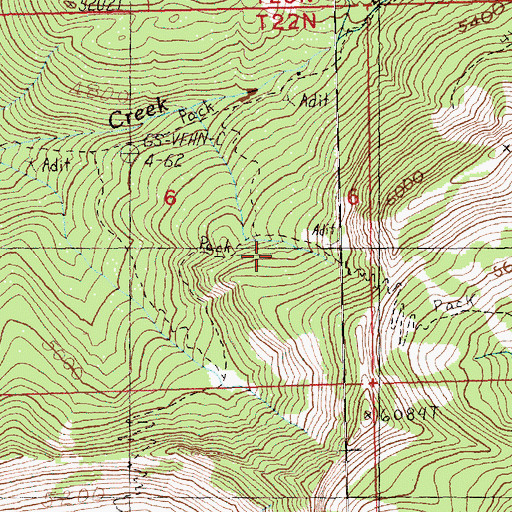 Topographic Map of Elsnor Mine, WA