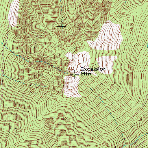 Topographic Map of Excelsior Mountain, WA