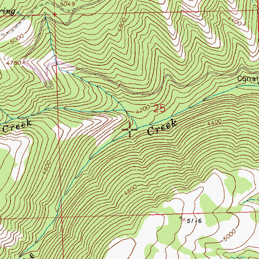 Topographic Map of Fall Creek, WA