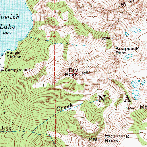 Topographic Map of Fay Peak, WA