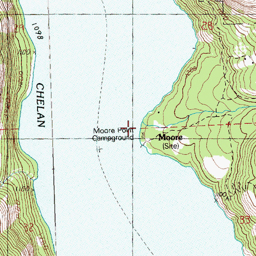 Topographic Map of Fish Creek, WA