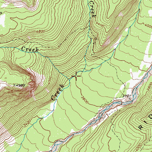 Topographic Map of Fishers Hornpipe Creek, WA