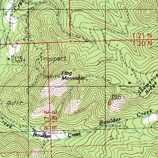 Topographic Map of Flag Mountain, WA