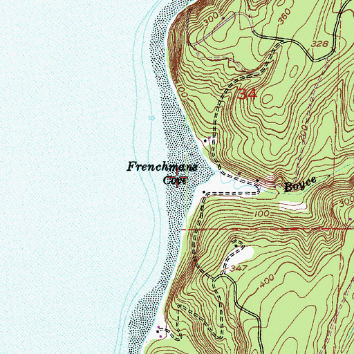 Topographic Map of Frenchmans Cove, WA