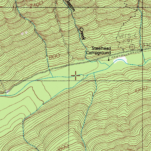 Topographic Map of Gamm Creek, WA