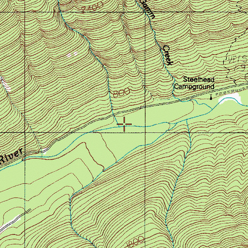 Topographic Map of Gamm Creek Camp, WA