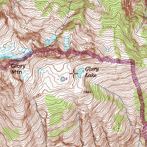 Topographic Map of Glory Lake, WA